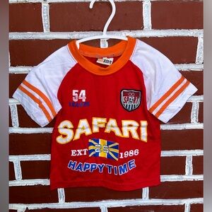 Sport safari short sleeve red graphic t-shirt | size 2